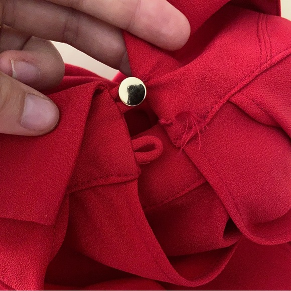 Lucky Brand Red Cold Shoulder Shirt - Picture 5 of 5